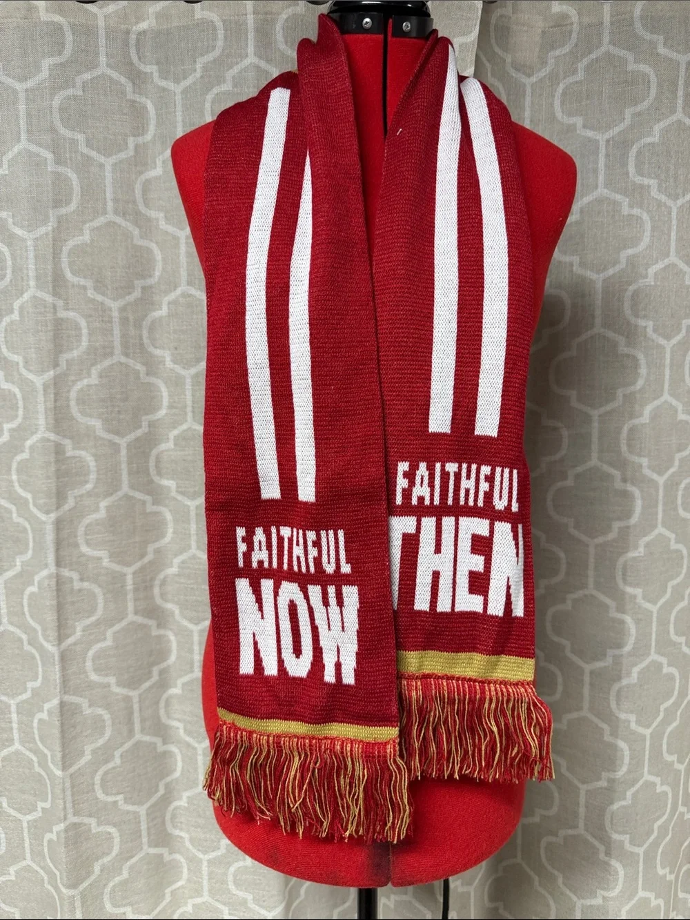San Francisco 49ers faithful knit winter Gameday scarf red & gold unisex